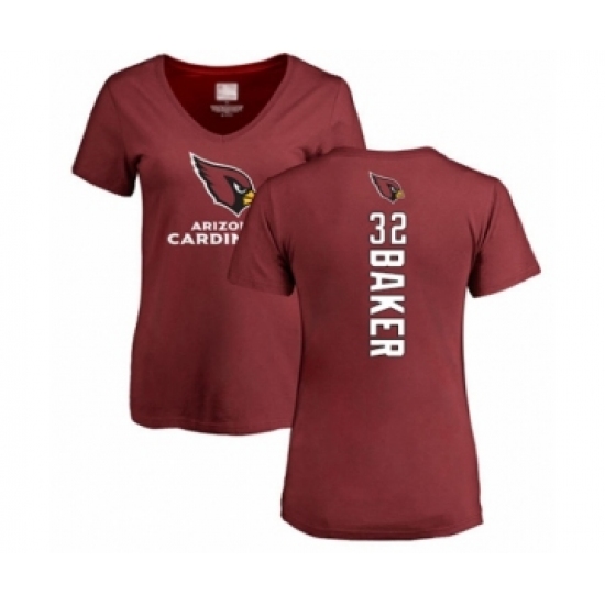Football Women's Arizona Cardinals #32 Budda Baker Maroon Backer T-Shirt