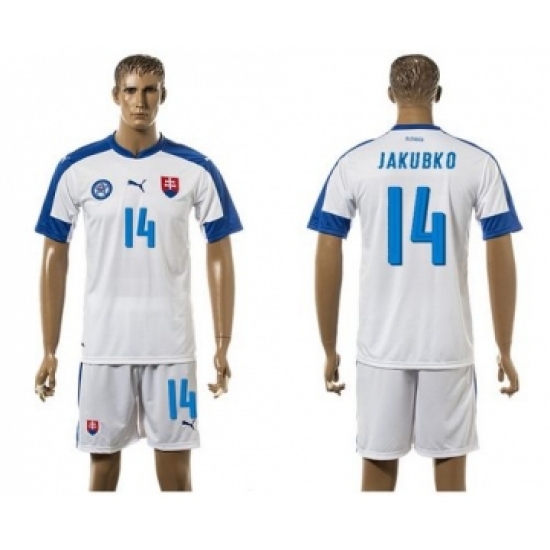 Slovakia #14 Jakubko Home Soccer Country Jersey