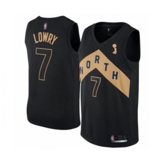 Men's Toronto Raptors #7 Kyle Lowry Swingman Black 2019 Basketball Finals Champions Jersey - City Edition - Ujersey