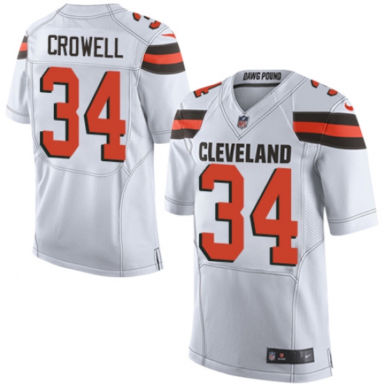 Men's Nike Cleveland Browns #34 Isaiah Crowell Elite White NFL Jersey - Ujersey