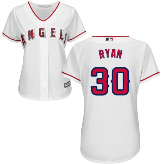 Women's Majestic Los Angeles Angels of Anaheim #30 Nolan Ryan Authentic White Home Cool Base MLB Jersey - Ujersey