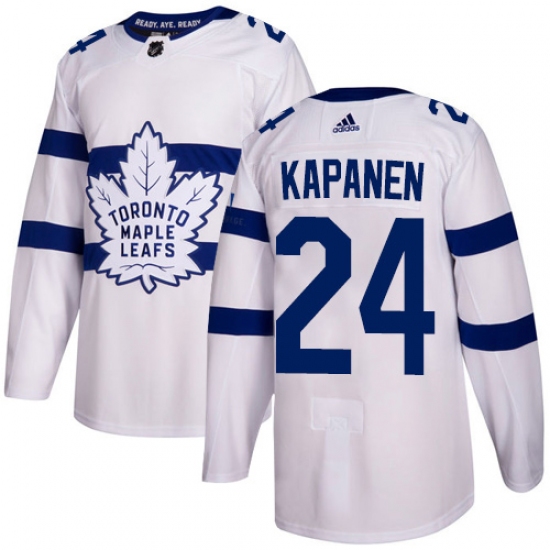 Youth Adidas Toronto Maple Leafs #24 Kasperi Kapanen Authentic White 2018 Stadium Series NHL Jersey - Ujersey