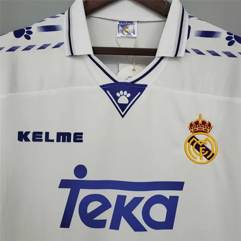 Real Madrid Retro Jersey Home Custom Soccer Shirt 1996-97 - Ujersey