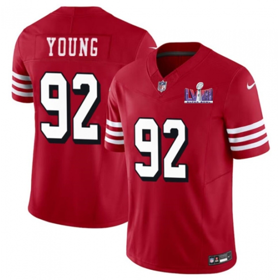 Men's San Francisco 49ers #92 Chase Young New Red 2024 F.U.S.E. Super Bowl LVIII Vapor Untouchable Limited Football Stitched Jersey - Ujersey