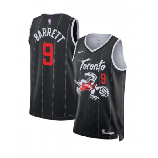 Men's Toronto Raptors #9 RJ Barrett Black 2025-26 City Edition Stitched Basketball Jersey - Ujersey