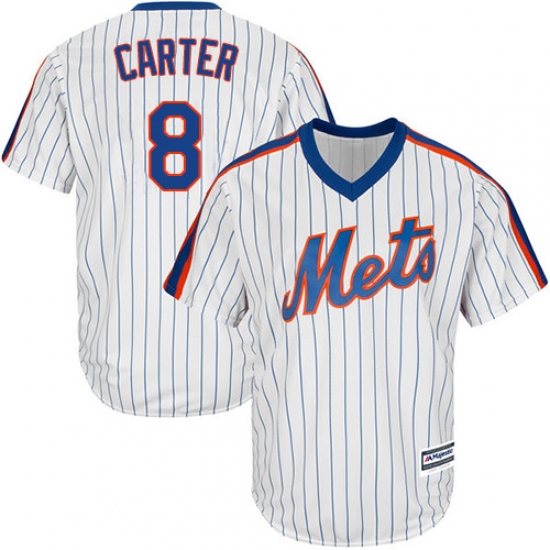 Youth Majestic New York Mets #8 Gary Carter Authentic White Alternate Cool Base MLB Jersey