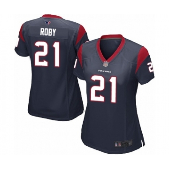 Women's Houston Texans #21 Bradley Roby Game Navy Blue Team Color Football Jersey - Ujersey