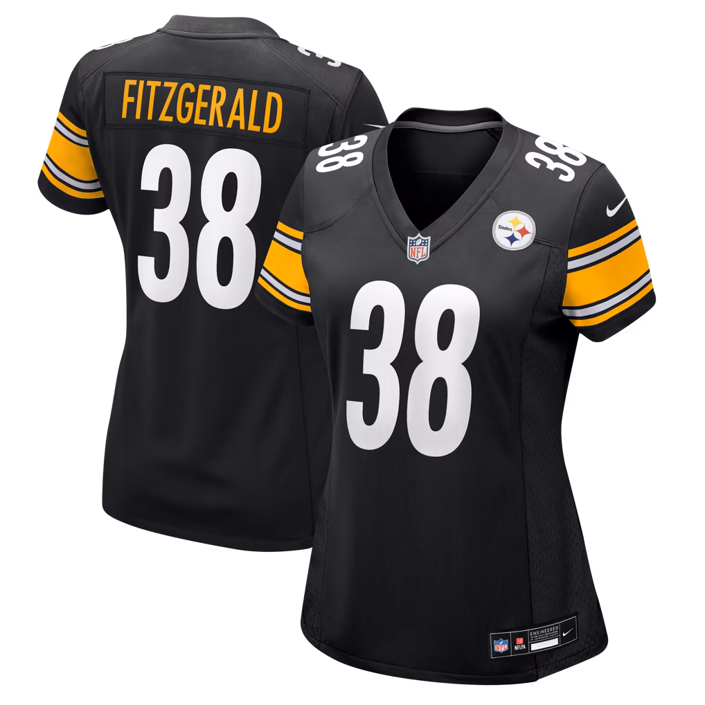 Women's Pittsburgh Steelers Bishop Fitzgerald Nike Black Team Game Jersey
