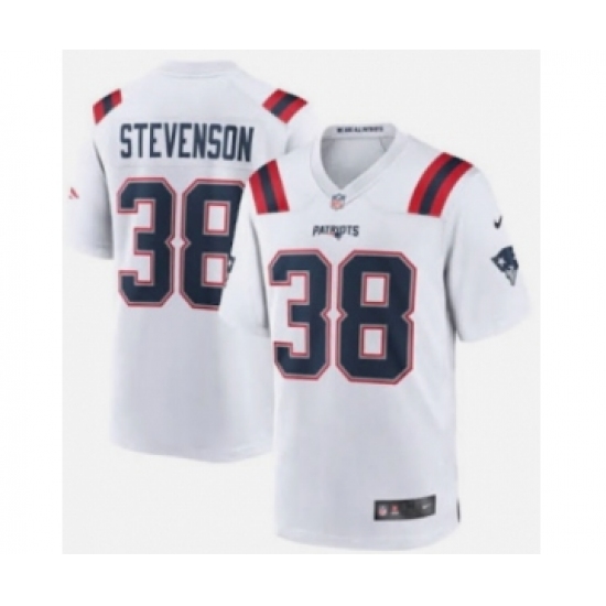 Men's New England Patriots #38 Rhamondre Stevenson White Limited Stitched Game Jersey - Ujersey