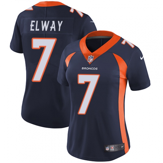 Women's Nike Denver Broncos #7 John Elway Navy Blue Alternate Vapor Untouchable Limited Player NFL Jersey - Ujersey