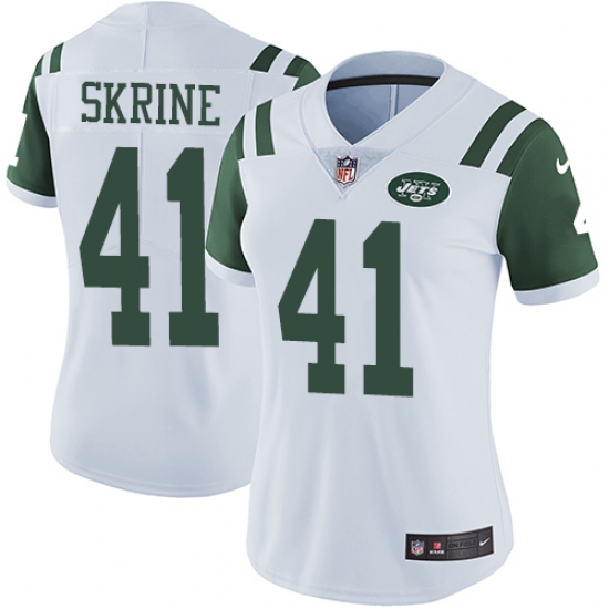 Women's Nike New York Jets #41 Buster Skrine White Vapor Untouchable Limited Player NFL Jersey - Ujersey