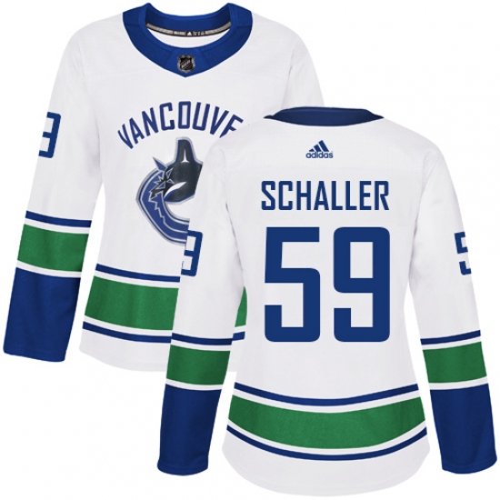 Women's Adidas Vancouver Canucks #59 Tim Schaller Authentic White Away NHL Jersey - Ujersey