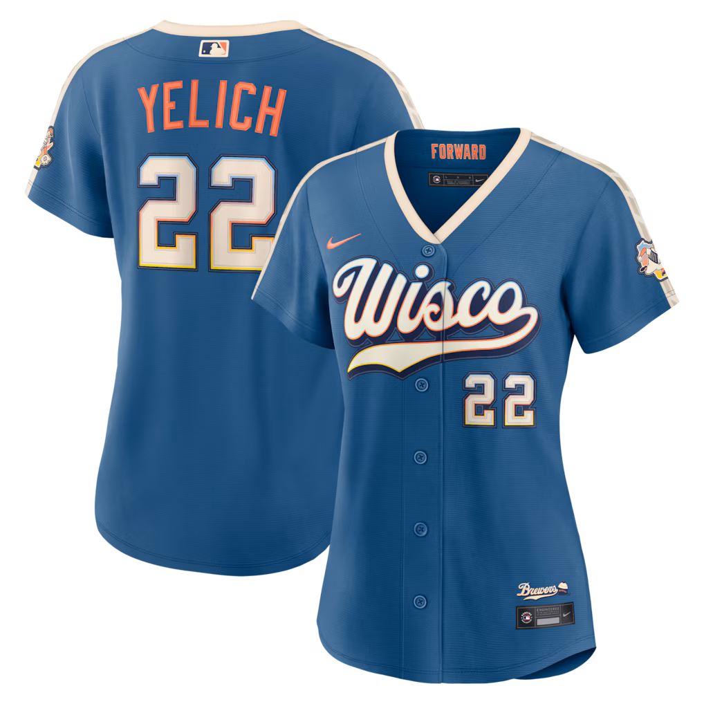 Women's Milwaukee Brewers Christian Yelich Nike Mineral Blue 2026 City Connect Stadium Jersey - Vujersey Los Angeles Rams
