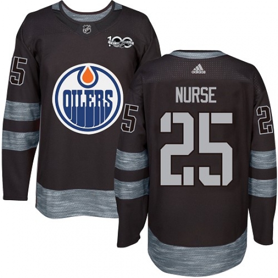 Men's Adidas Edmonton Oilers #25 Darnell Nurse Authentic Black 1917-2017 100th Anniversary NHL Jersey - Ujersey