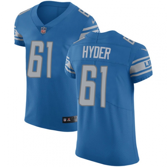 Men's Nike Detroit Lions #61 Kerry Hyder Light Blue Team Color Vapor Untouchable Elite Player NFL Jersey - Ujersey