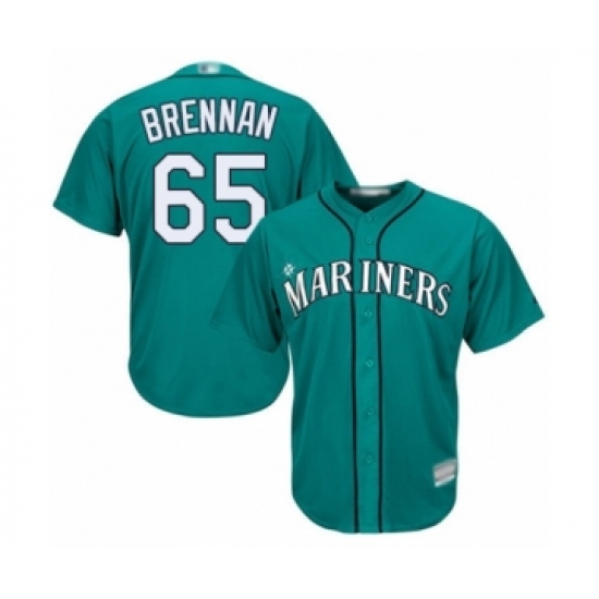 Youth Seattle Mariners #65 Brandon Brennan Authentic Teal Green Alternate Cool Base Baseball Player Jersey - Ujersey