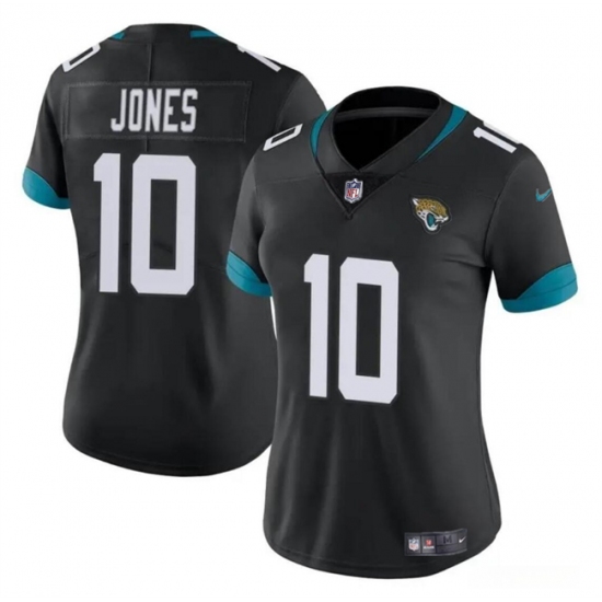 Women's Jacksonville Jaguars #10 Mac Jones Black Vapor Stitched Jersey(Run Small) - Ujersey