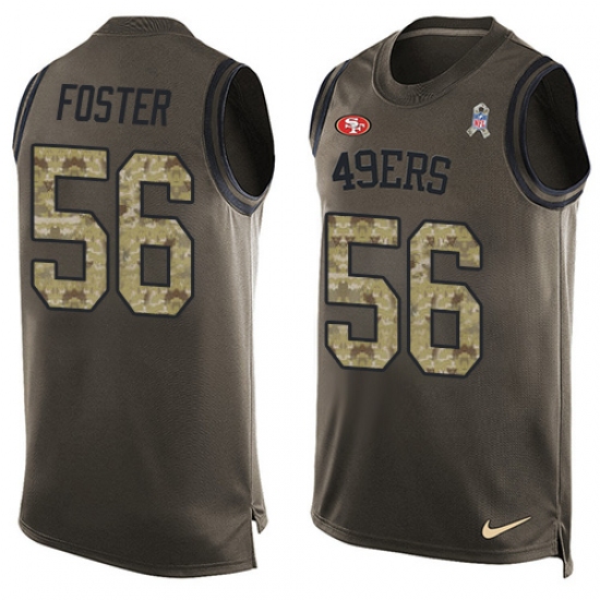 Men's Nike San Francisco 49ers #56 Reuben Foster Limited Green Salute to Service Tank Top NFL Jersey - Ujersey