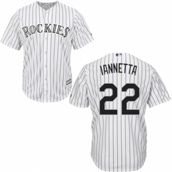 Youth Majestic Colorado Rockies #22 Chris Iannetta Authentic White Home Cool Base MLB Jersey - Ujersey