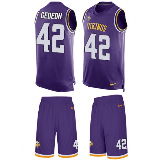 Men's Nike Minnesota Vikings #42 Ben Gedeon Limited Purple Tank Top Suit NFL Jersey - Ujersey