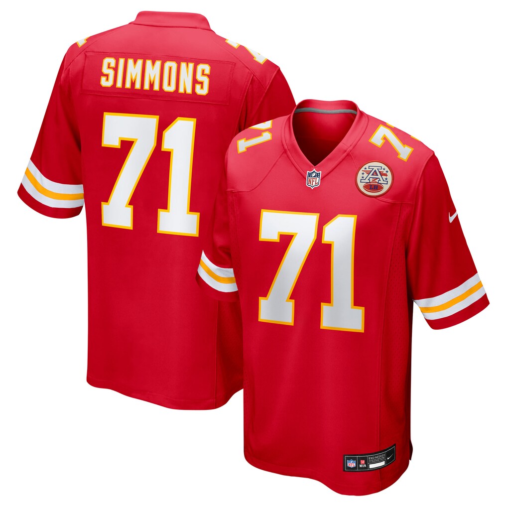 Men's Kansas City Chiefs Josh Simmons Nike Red Game Jersey - ujerseystore