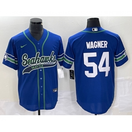 Men's Nike Seattle Seahawks #54 Bobby Wagner Blue Cool Base Stitched Baseball Jersey - Ujersey
