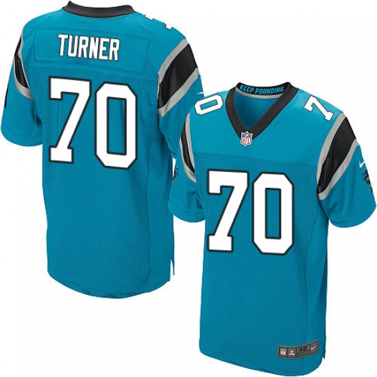 Men's Nike Carolina Panthers #70 Trai Turner Elite Blue Alternate NFL Jersey - Ujersey