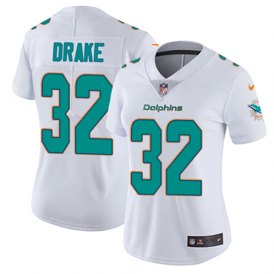 Women's Nike Miami Dolphins #32 Kenyan Drake White Vapor Untouchable Limited Player NFL Jersey - Ujersey