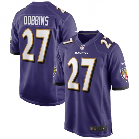 Men's Baltimore Ravens #27 J.K. Dobbins Nike Purple Limited Jersey - Ujersey