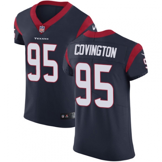 Men's Nike Houston Texans #95 Christian Covington Navy Blue Team Color Vapor Untouchable Elite Player NFL Jersey - Ujersey