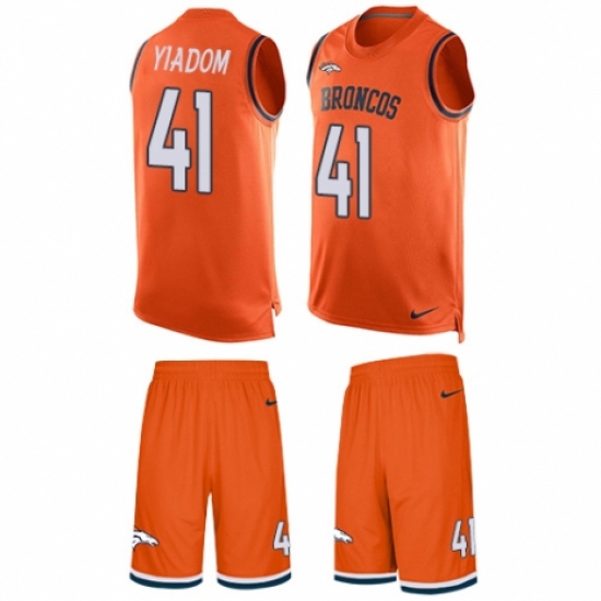 Men's Nike Denver Broncos #41 Isaac Yiadom Limited Orange Tank Top Suit NFL Jersey - Ujersey