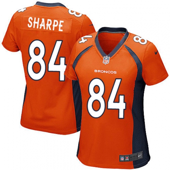 Women's Nike Denver Broncos #84 Shannon Sharpe Game Orange Team Color NFL Jersey - Ujersey