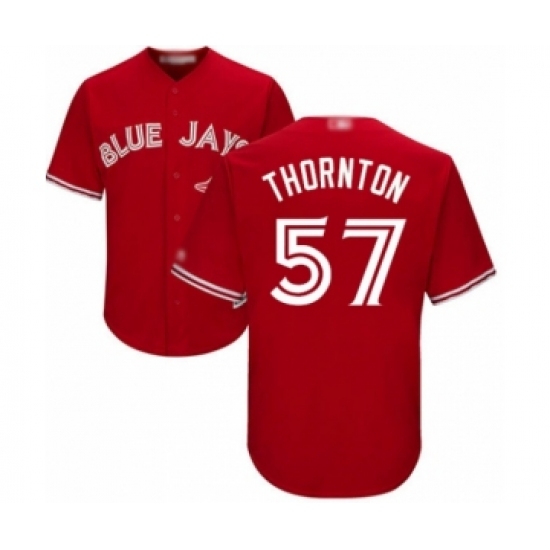 Youth Toronto Blue Jays #57 Trent Thornton Authentic Scarlet Alternate Baseball Player Jersey - Ujersey