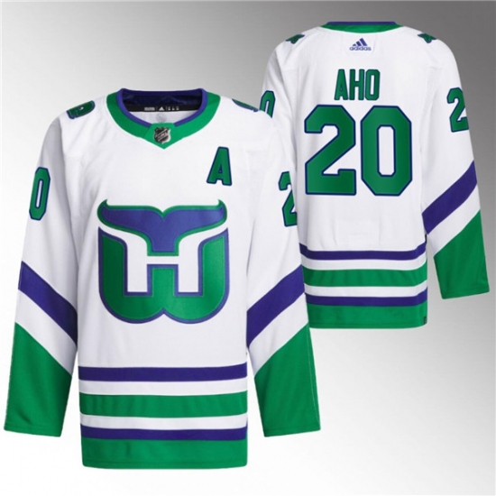 Men's Carolina Hurricanes #20 Sebastian Aho White 2023-24 Stitched Jersey - Ujersey