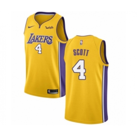 Youth Los Angeles Lakers #4 Byron Scott Swingman Gold Home Basketball Jersey - Icon Edition - Ujersey