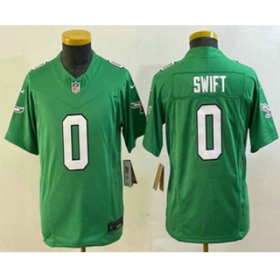 Youth Philadelphia Eagles #0 DAndre Swift Green Alternate FUSE Vapor Limited Stitched Jersey - Ujersey