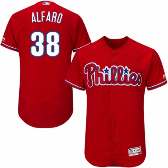 Men's Majestic Philadelphia Phillies #38 Jorge Alfaro Red Alternate Flex Base Authentic Collection MLB Jersey - Ujersey