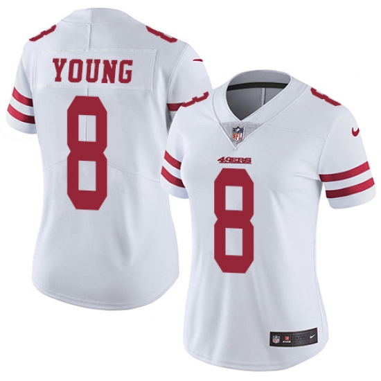 Women's Nike San Francisco 49ers #8 Steve Young Elite White NFL Jersey - Ujersey