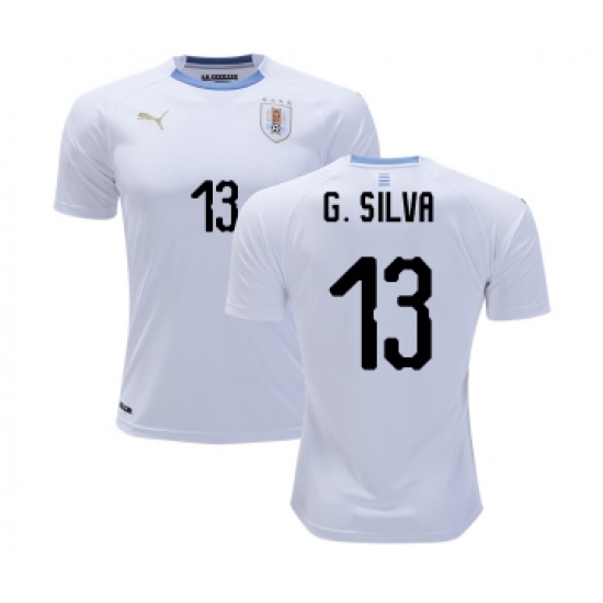 Uruguay #13 G.Silva Away Soccer Country Jersey