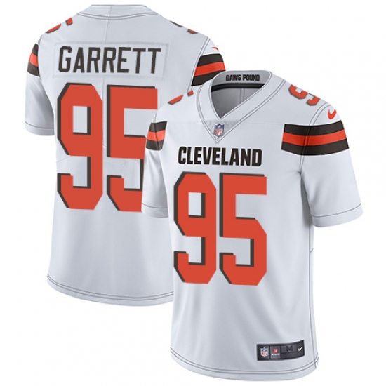 Youth Nike Cleveland Browns #95 Myles Garrett White Vapor Untouchable Limited Player NFL Jersey - Ujersey