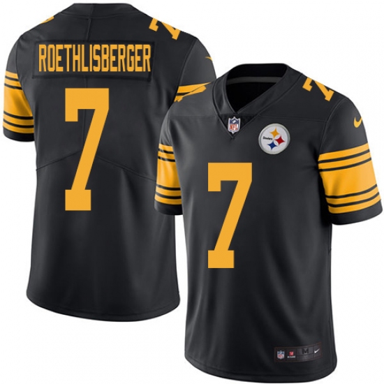 Men's Nike Pittsburgh Steelers #7 Ben Roethlisberger Limited Black Rush Vapor Untouchable NFL Jersey - Ujersey