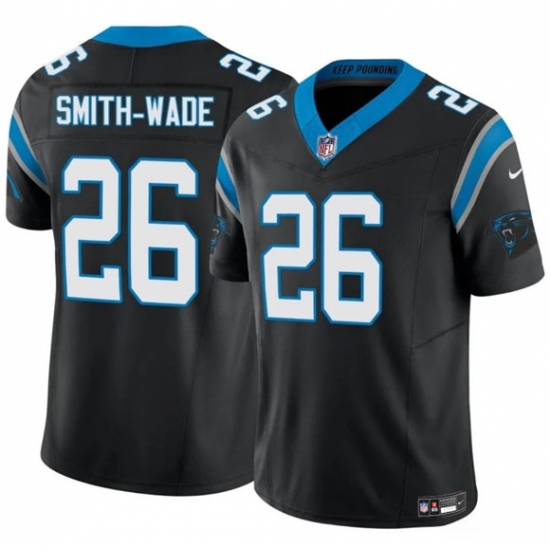 Men's Carolina Panthers #26 Chau Smith-Wade Black 2025 F.U.S.E. Vapor Limited Football Stitched Jersey - Ujersey