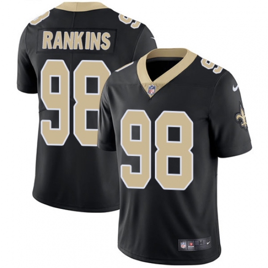 Youth Nike New Orleans Saints #98 Sheldon Rankins Black Team Color Vapor Untouchable Limited Player NFL Jersey - Ujersey