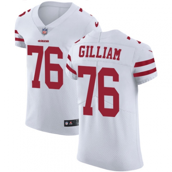 Men's Nike San Francisco 49ers #76 Garry Gilliam White Vapor Untouchable Elite Player NFL Jersey - Ujersey