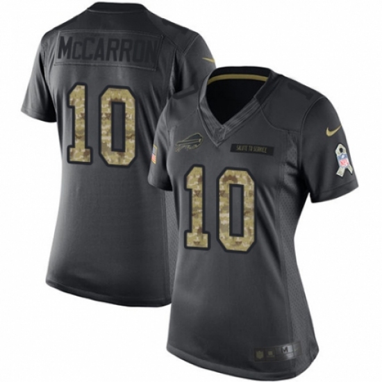Women's Nike Buffalo Bills #10 AJ McCarron Limited Black 2016 Salute to Service NFL Jersey - Ujersey