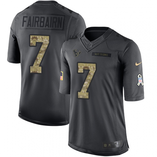 Men's Nike Houston Texans #7 Ka'imi Fairbairn Limited Black 2016 Salute to Service NFL Jersey - Ujersey