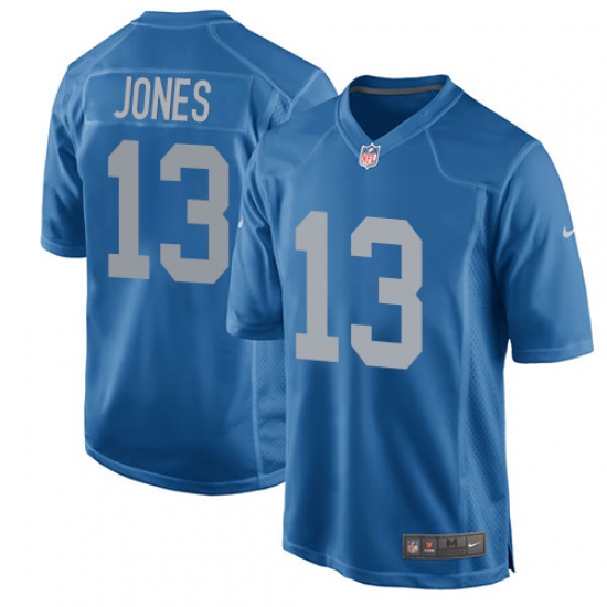 Men's Nike Detroit Lions #13 T.J. Jones Game Blue Alternate NFL Jersey - Ujersey