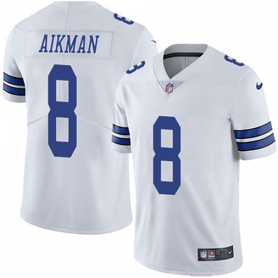 Men's Nike Dallas Cowboys #8 Troy Aikman White Vapor Untouchable Limited Player NFL Jersey - Ujersey