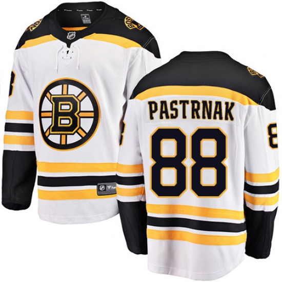 Men's Boston Bruins #88 David Pastrnak Authentic White Away Fanatics Branded Breakaway NHL Jersey - Ujersey