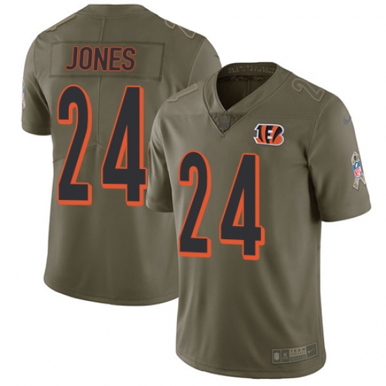 Men's Nike Cincinnati Bengals #24 Adam Jones Limited Olive 2017 Salute to Service NFL Jersey - Ujersey